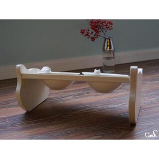 CatS Design Holz-Porzella Katzennapf Set Futterbar Anti-Rutsch Neigy 1er-2er-3er