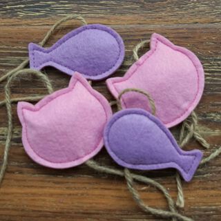 CatS Katzenspielzeug Set Filzfisch & Katzen Gr�n