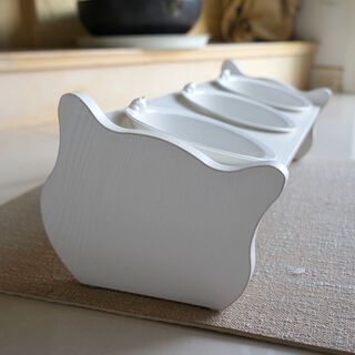 CatS Design Holz/Keramiknpfe Katzennapf Npfe Neigy 3er